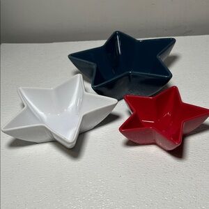 Star-Shaped Red, White, and Blue Nesting Bowls Set of 3